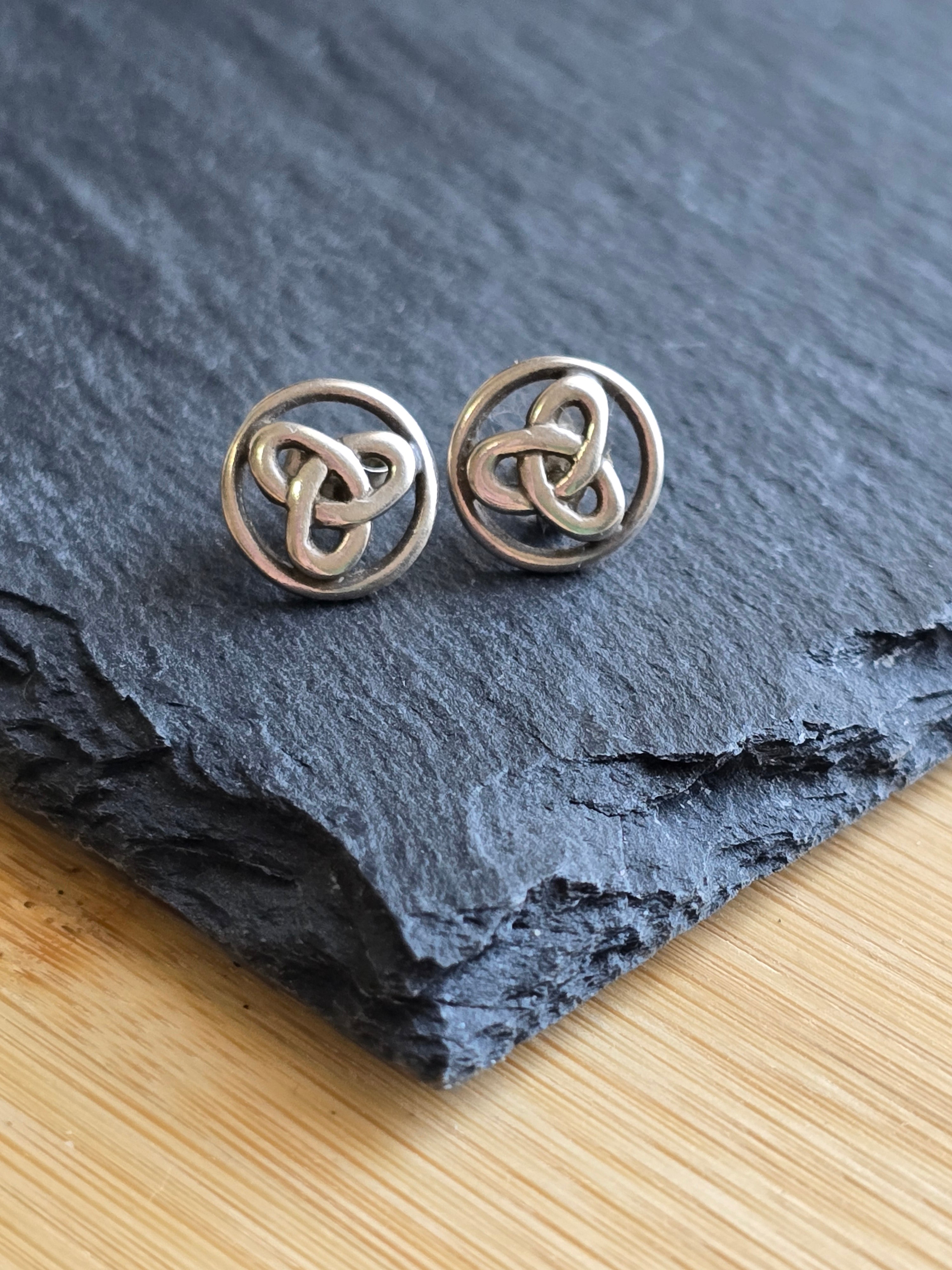 Sterling Silver Celtic Trinity Knot Stud Earrings