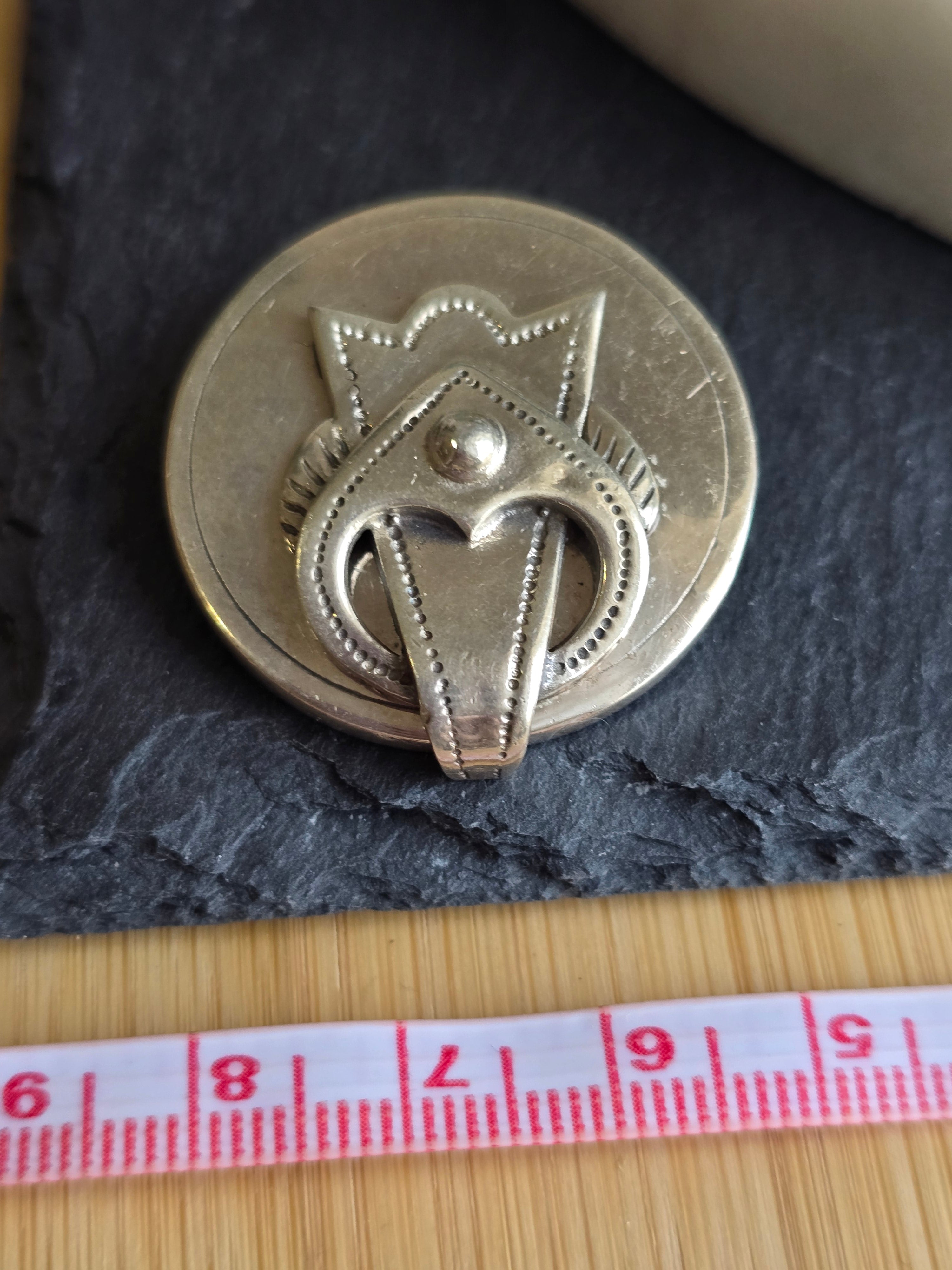 Vintage Sterling Silver Buckle Brooch, Classic Celtic Scottish Pin Lapel, Traditional Silver Jewellery