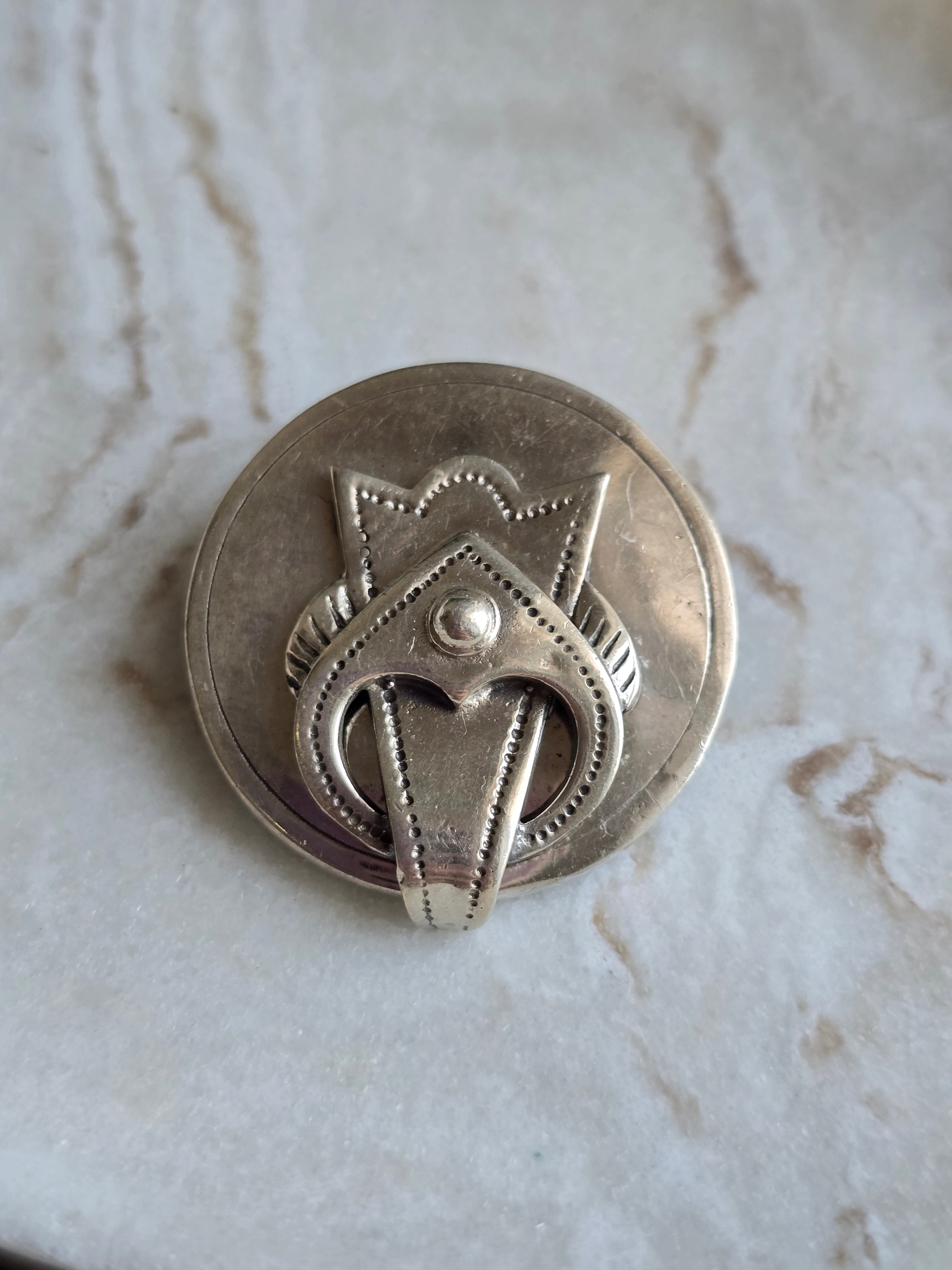 Vintage Sterling Silver Buckle Brooch, Classic Celtic Scottish Pin Lapel, Traditional Silver Jewellery