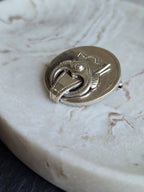 Vintage Sterling Silver Buckle Brooch, Classic Celtic Scottish Pin Lapel, Traditional Silver Jewellery
