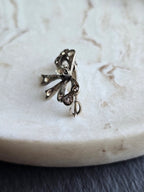 Sterling Silver Delicate Dainty Bow Paste Brooch, Pin, Lapel, Antique Elegance Jewellery