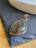 Vintage Blue Flash Labradorite Teardrop Sterling Silver Pendant, Natural Gemstone Jewellery, Crystal Gift