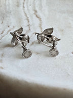 Vintage Bond Boyd Sterling Silver leaf Earrings, Mid-century Modern Screw Backs, Modernist Designer Earrings