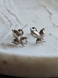 Vintage Bond Boyd Sterling Silver leaf Earrings, Mid-century Modern Screw Backs, Modernist Designer Earrings
