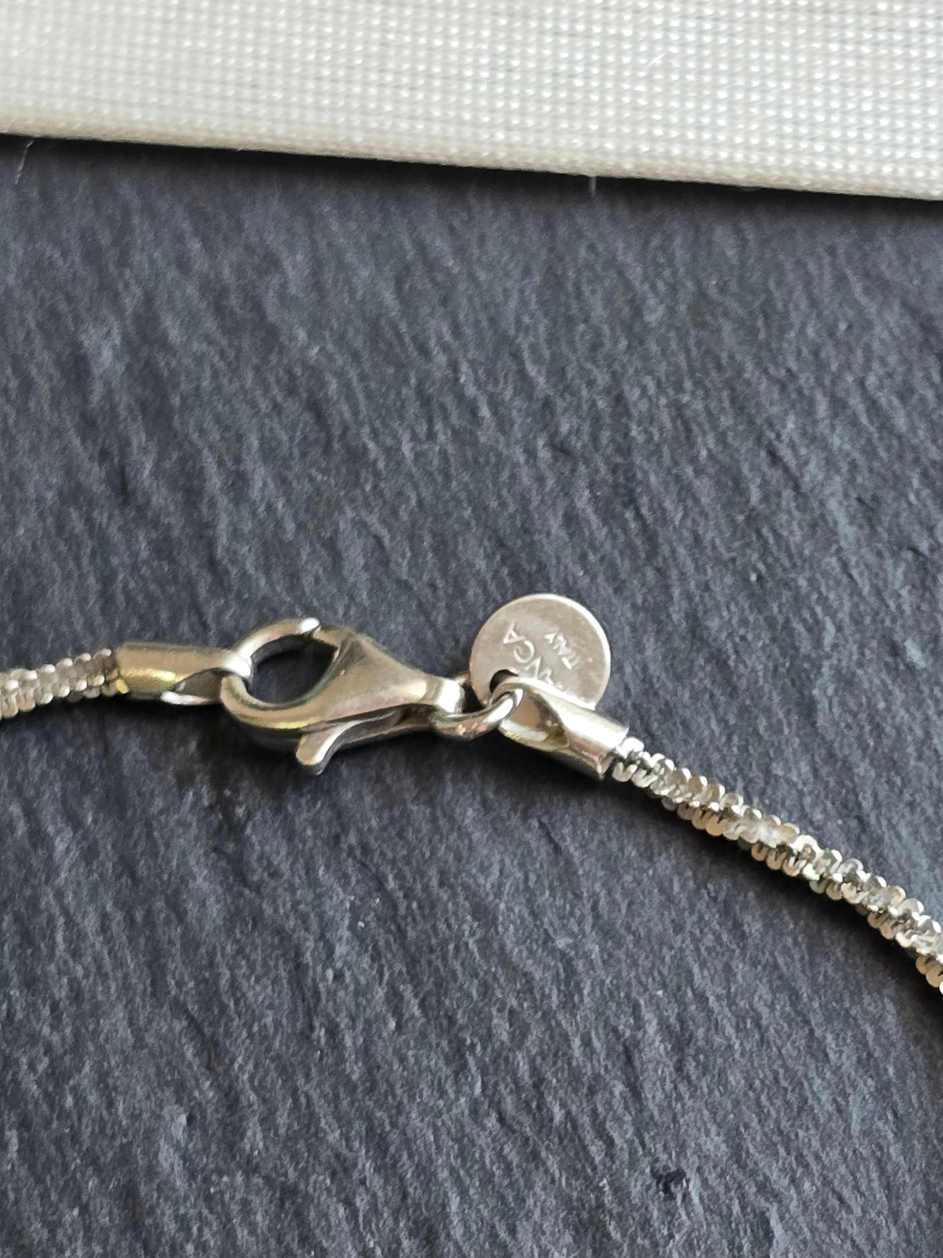 Fine Twist Chain Diamond Cut Bianca Italy 925 Sterling Silver Bracelet