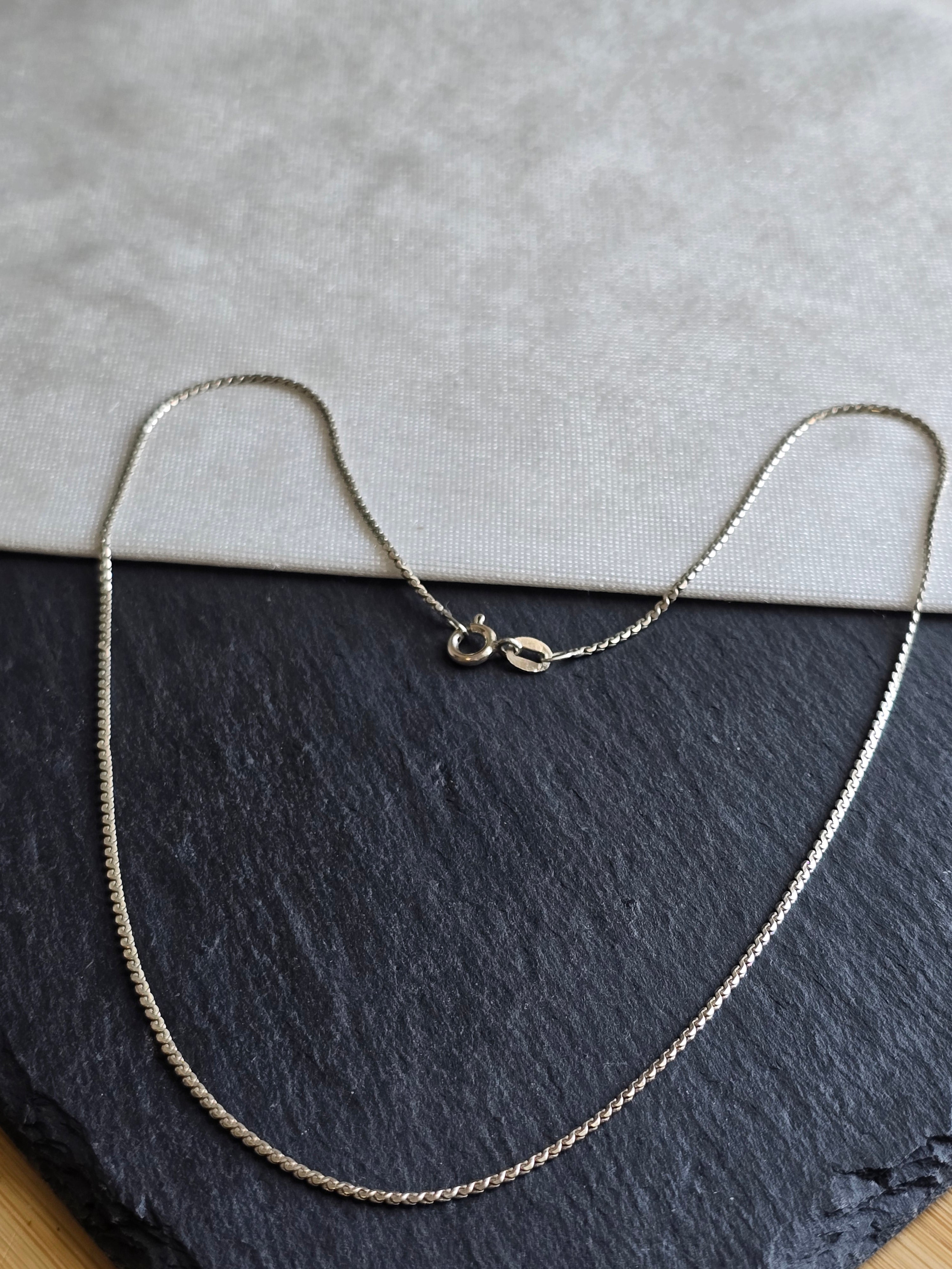 Sterling Silver S-link Chain, 16.5", 1mm, Made in Italy