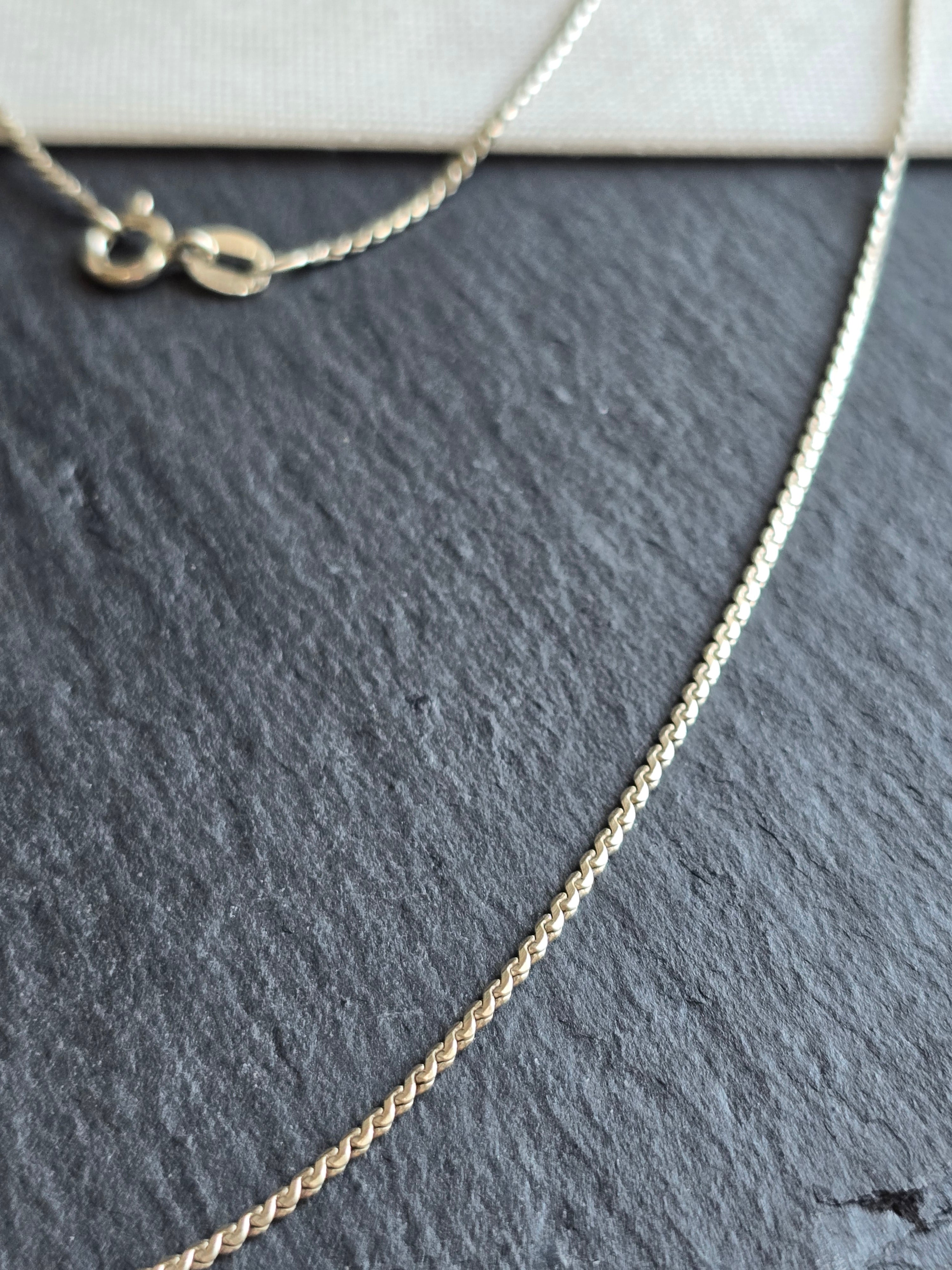 Sterling Silver S-link Chain, 16.5", 1mm, Made in Italy