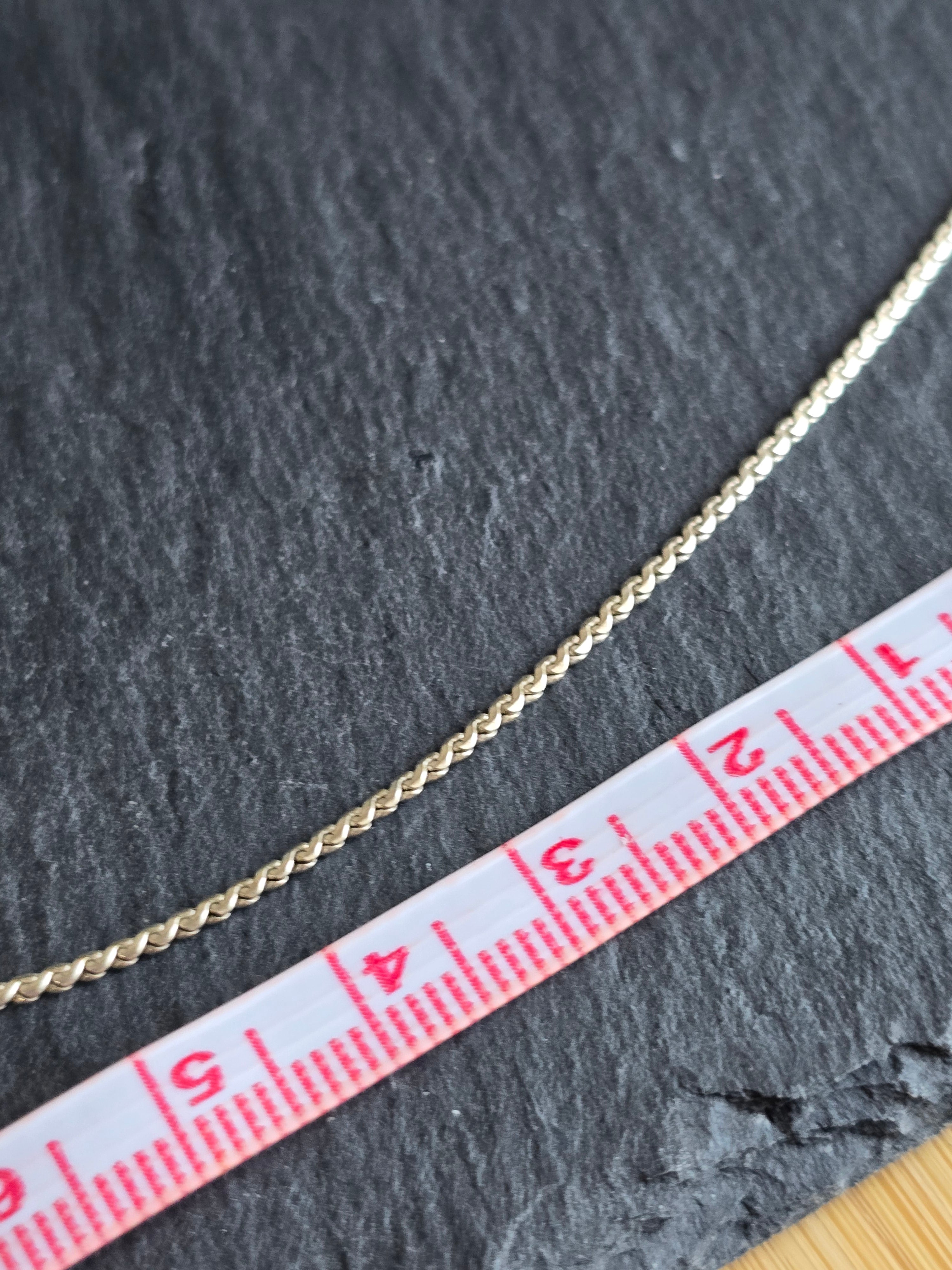 Sterling Silver S-link Chain, 16.5", 1mm, Made in Italy