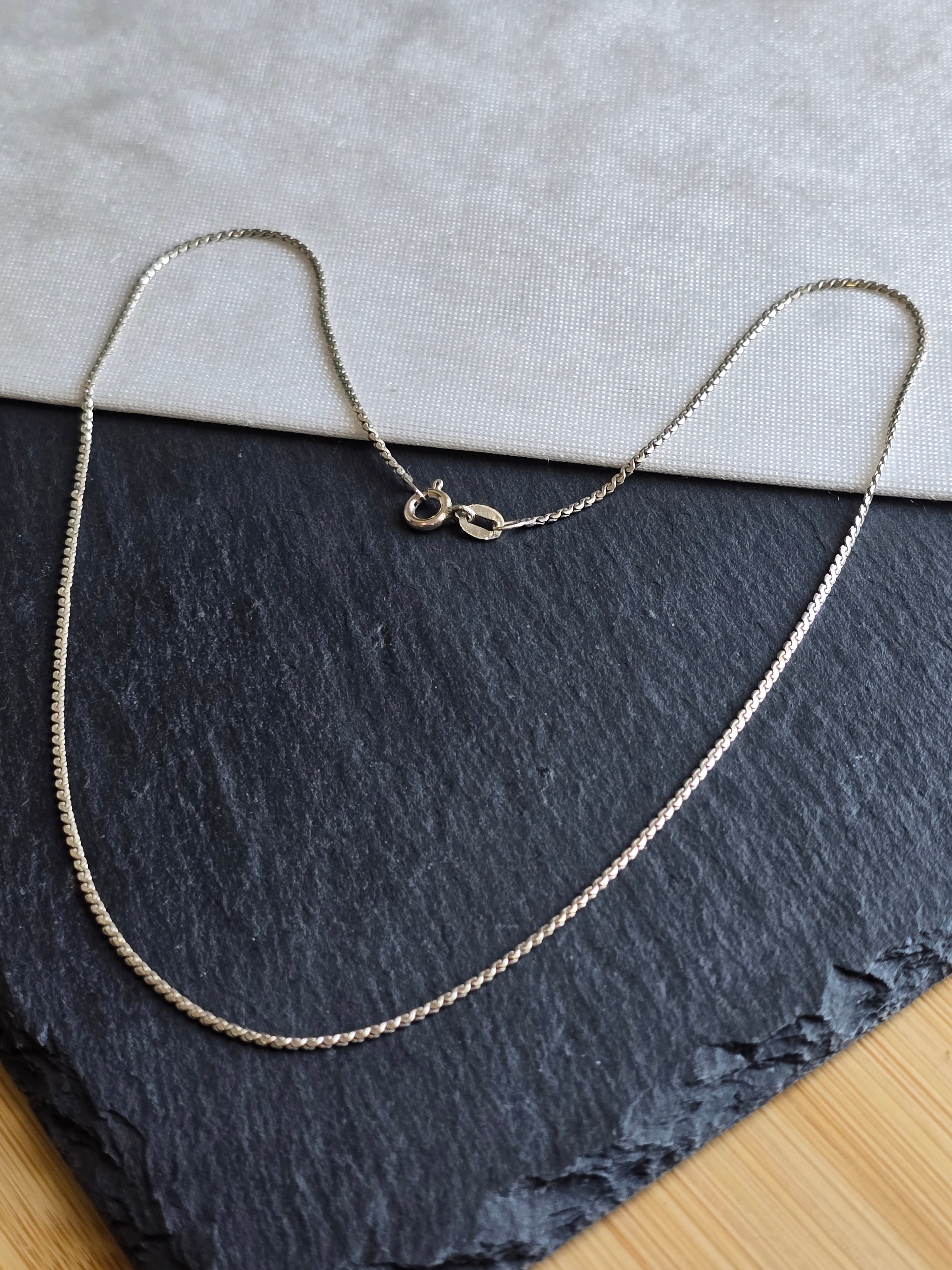 Sterling Silver S-link Chain, 16.5", 1mm, Made in Italy