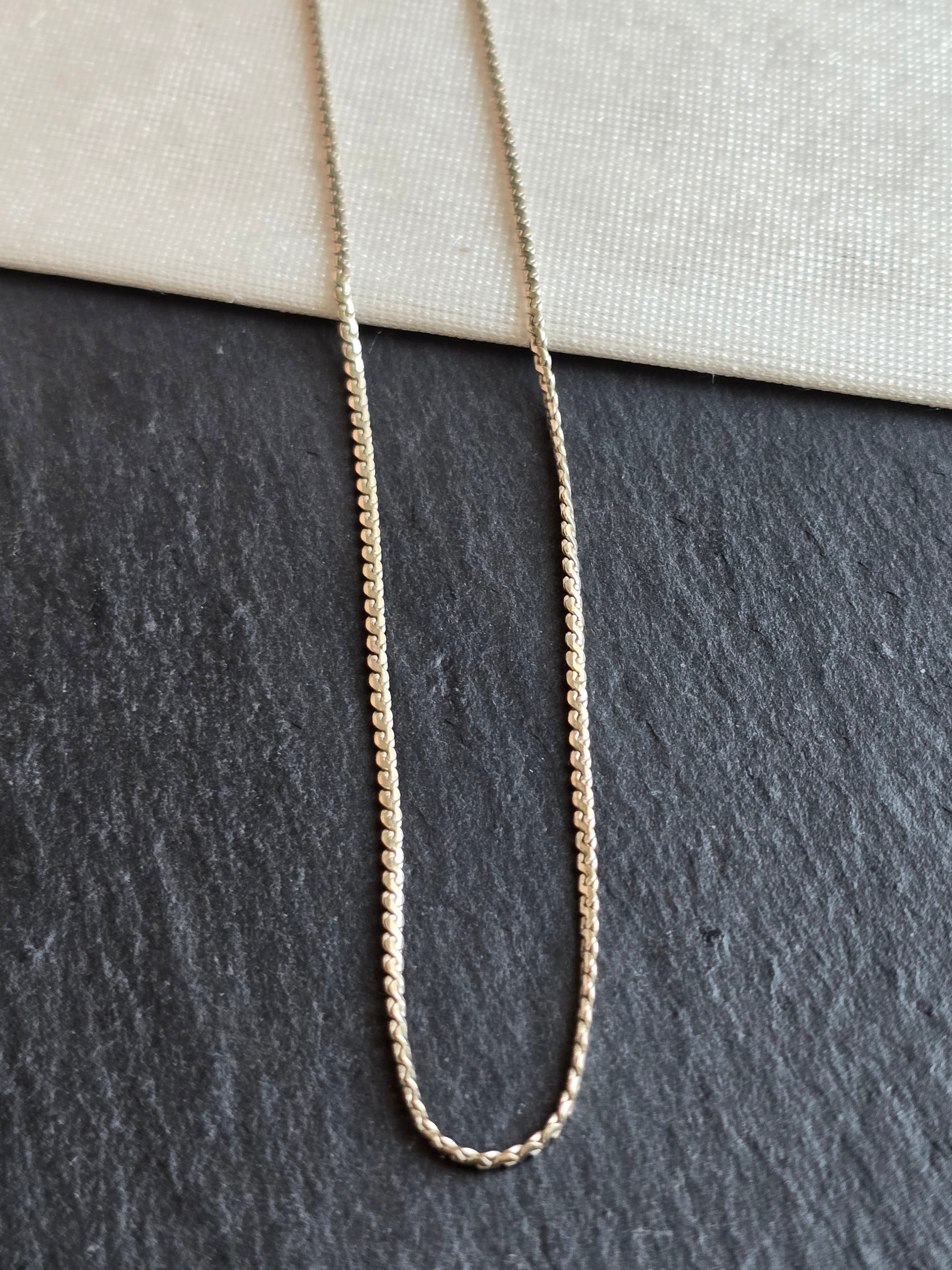 Sterling Silver S-link Chain, 16.5", 1mm, Made in Italy