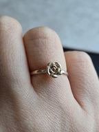 Sterling Silver Minimalist Dainty Rose Flower Ring Size L