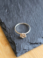 Sterling Silver Minimalist Dainty Rose Flower Ring Size L