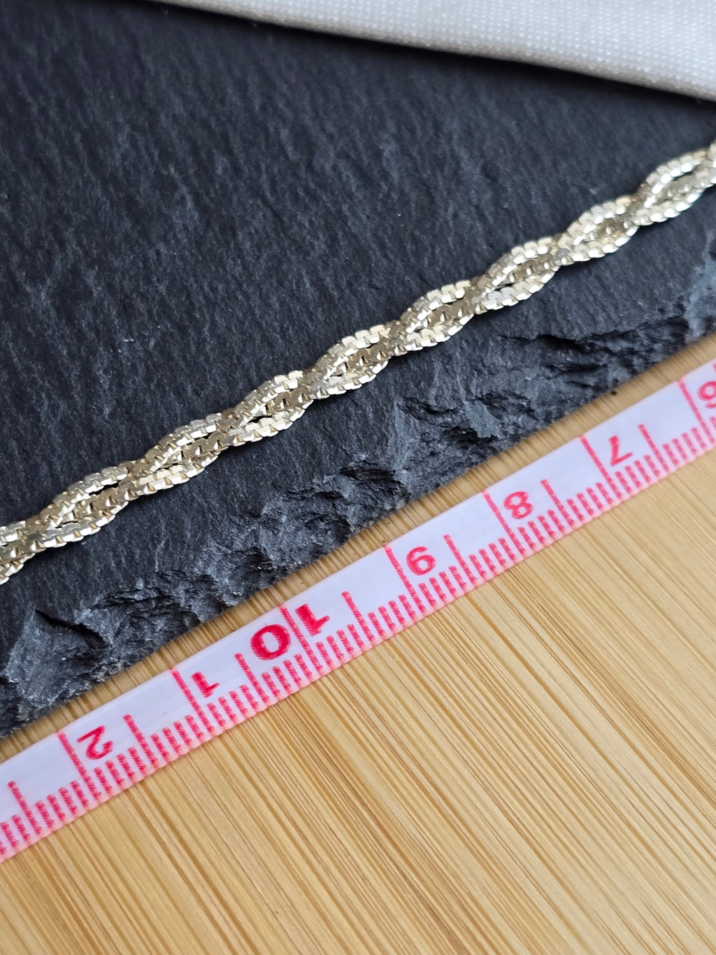 Italian 3 Strand Braid Flat S-Link Bracelet Sterling Silver