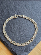 Italian 3 Strand Braid Flat S-Link Bracelet Sterling Silver