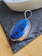 Vintage Natural Lapis Lazuli Sterling Silver Bezel Pendant, Blue Gemstone, Crystal Jewellery, September Birthstone Gift