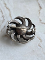 Sterling Silver Paste Brooch, Antique Openwork Floral Pin, Vintage Statement Piece