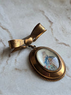 Vintage TLM Thomas L. Mott Portrait Dangle Bow Brooch, Made In England, Collectable